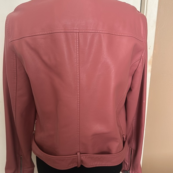 BELTED FAUX LEATHER MOTO JACKET - Picture 6 of 6